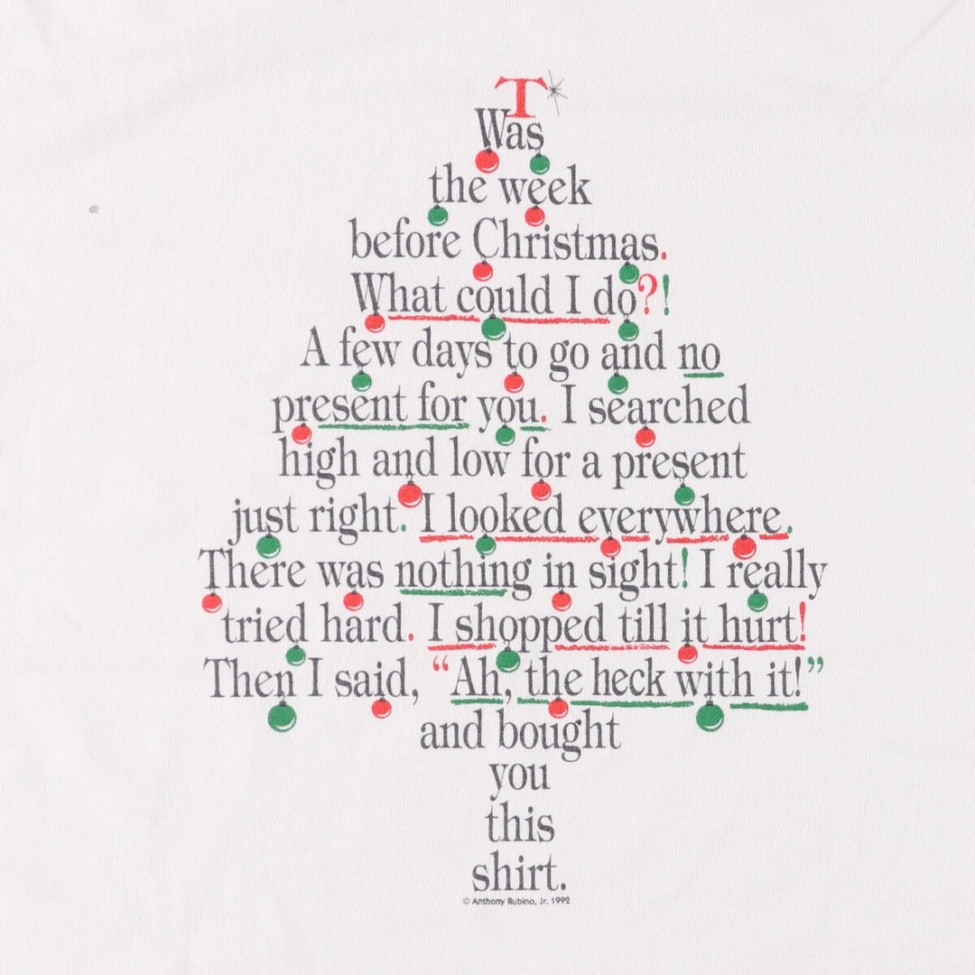 90'S PHILADELPHIA T-SHIRT MUSEUM Message Print T-shirt Made in USA Men's L size Vintage cotton white type Vintage Second Hand