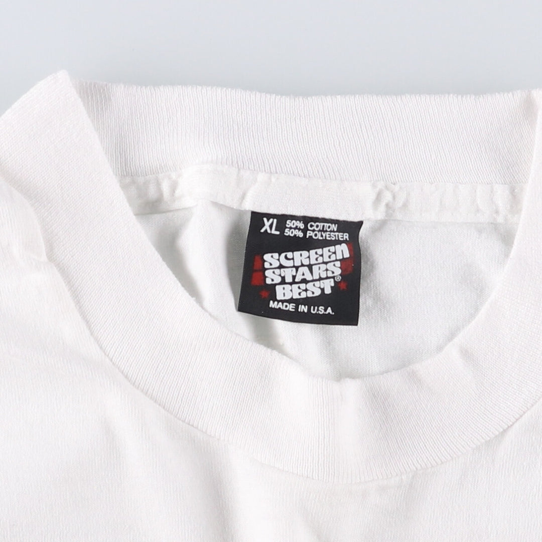 90'S Screen Stars Best Printed T-shirt Made in USA Men's XL Vintage cotton white type Vintage Second Hand