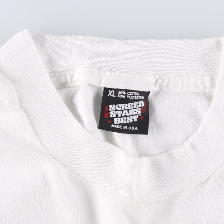 90'S Screen Stars Best Printed T-shirt Made in USA Men's XL Vintage cotton white type Vintage Second Hand