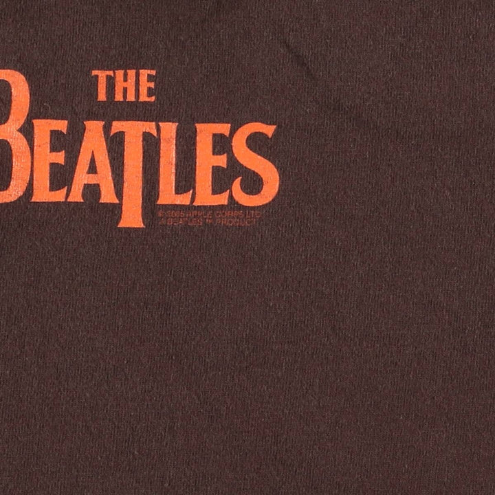 THE BEATLES Band T-shirt, Made in USA, Men's S size cotton brown type Vintage Second Hand