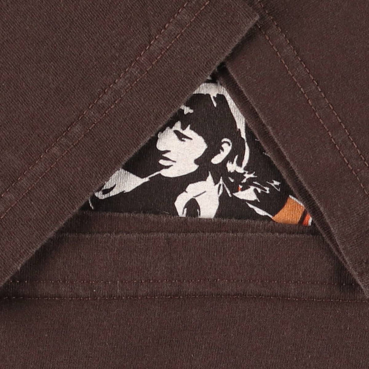 THE BEATLES Band T-shirt, Made in USA, Men's S size cotton brown type Vintage Second Hand