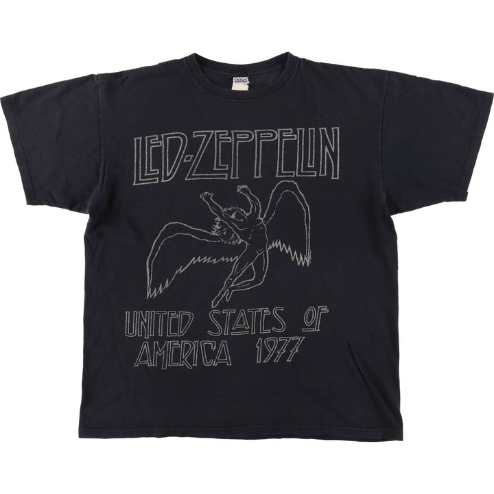 Anvil LED ZWPPELIN Led Zeppelin Band T-Shirt Band Tee Men's L size cotton black type Vintage Second Hand