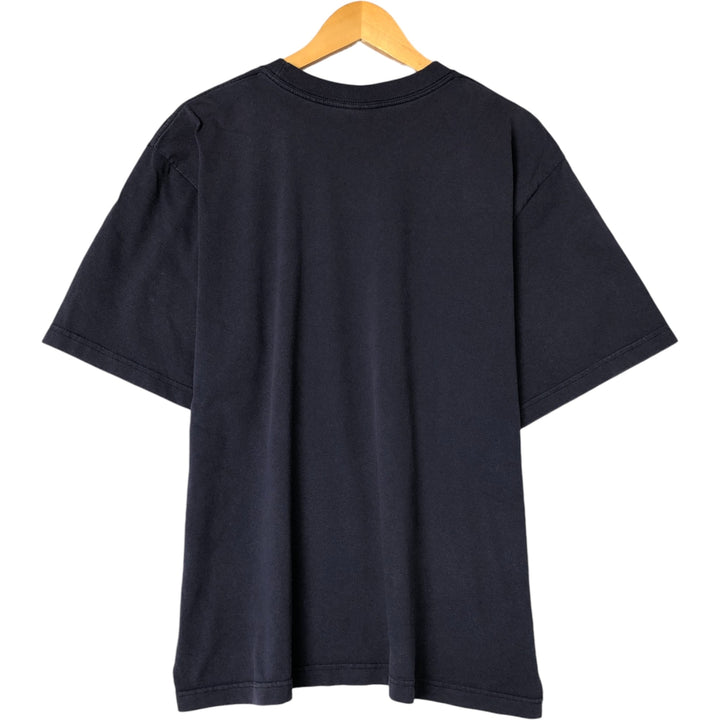 Timberland Short Sleeve Logo T-Shirt, Men's Size L cotton navy blue type Vintage Second Hand