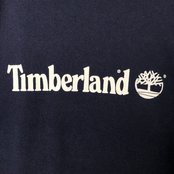 Timberland Short Sleeve Logo T-Shirt, Men's Size L cotton navy blue type Vintage Second Hand