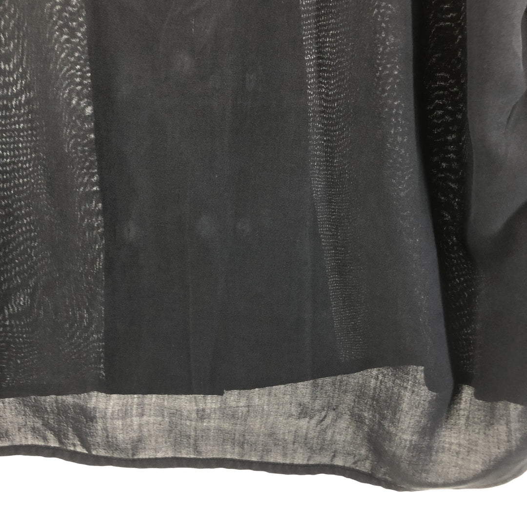 AXIST Two-tone open collar short sleeve silk shirt, box shirt, men's XL size silk black type Vintage Second Hand
