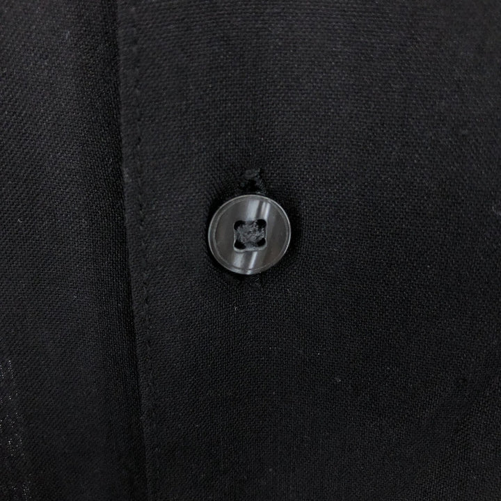 AXIST Short Sleeve Silk Shirt, Men's XL Size, Open Collar, Box Shirt, Two Tone silk black type Vintage Second Hand