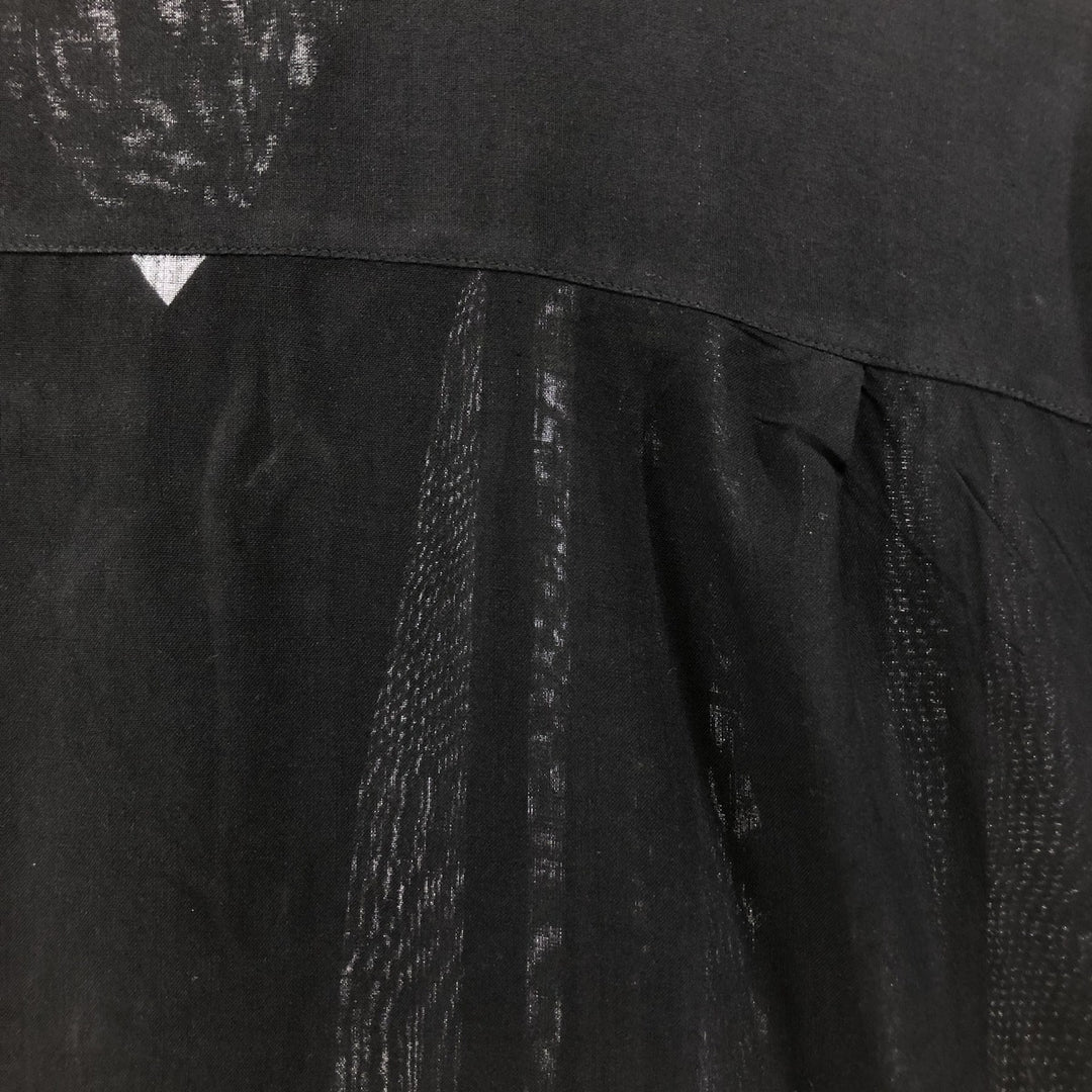 AXIST Short Sleeve Silk Shirt, Men's XL Size, Open Collar, Box Shirt, Two Tone silk black type Vintage Second Hand