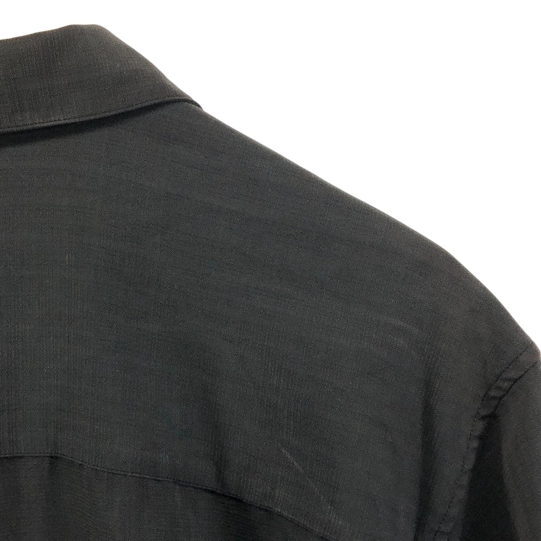 CHEROKEE Two-tone open collar short sleeve box shirt, men's XL size unclear gray type Vintage Second Hand