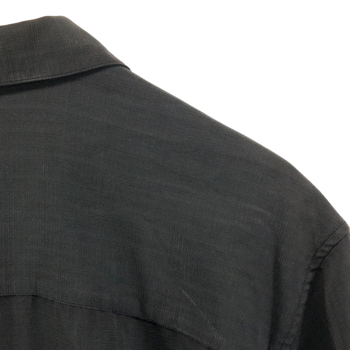 CHEROKEE Two-tone open collar short sleeve box shirt, men's XL size unclear gray type Vintage Second Hand