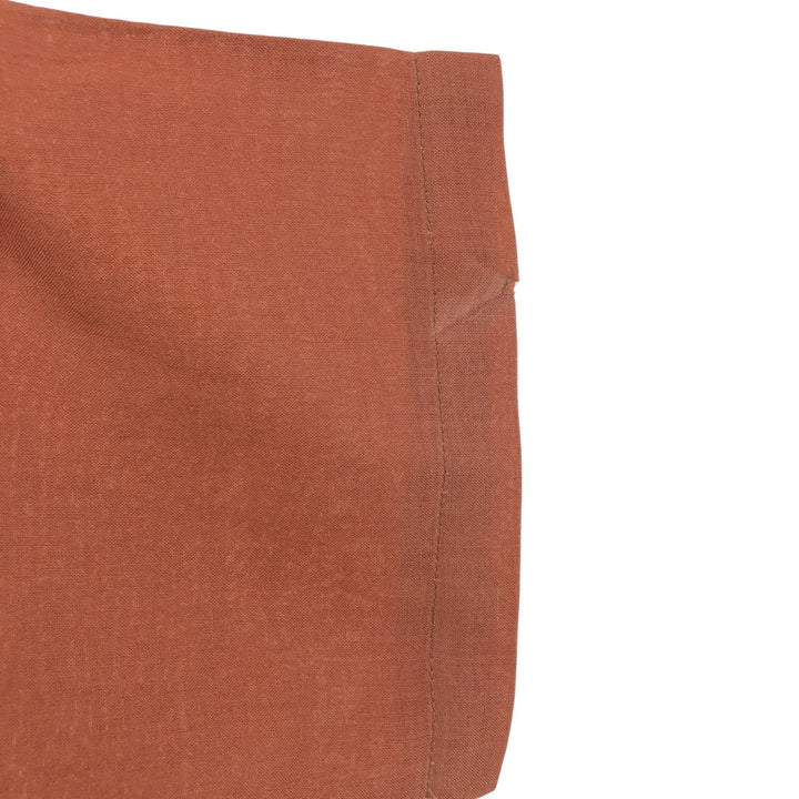 CLASSICO Open Collar Short Sleeve Linen Shirt Box Shirt Men's L Size linen red type reddish brown Vintage Second Hand