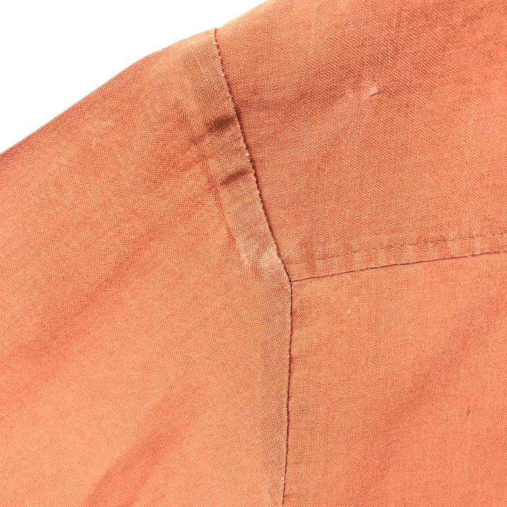 CLASSICO Open Collar Short Sleeve Linen Shirt Box Shirt Men's L Size linen red type reddish brown Vintage Second Hand