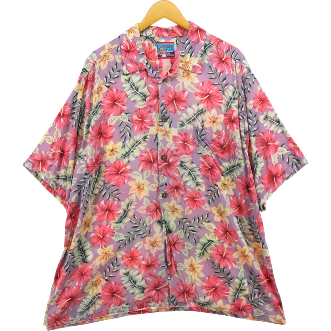 Reyn Spooner Hibiscus Pattern Open Collar Hawaiian Aloha Shirt Box Shirt Men's XXL unclear pink type Vintage Second Hand