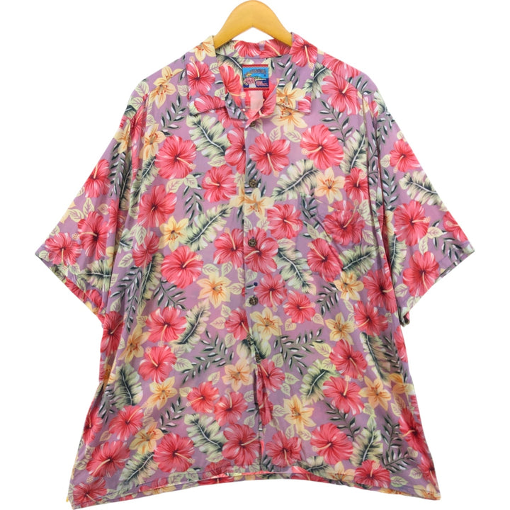 Reyn Spooner Hibiscus Pattern Open Collar Hawaiian Aloha Shirt Box Shirt Men's XXL unclear pink type Vintage Second Hand