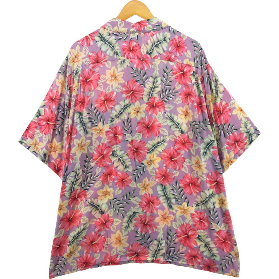 Reyn Spooner Hibiscus Pattern Open Collar Hawaiian Aloha Shirt Box Shirt Men's XXL unclear pink type Vintage Second Hand