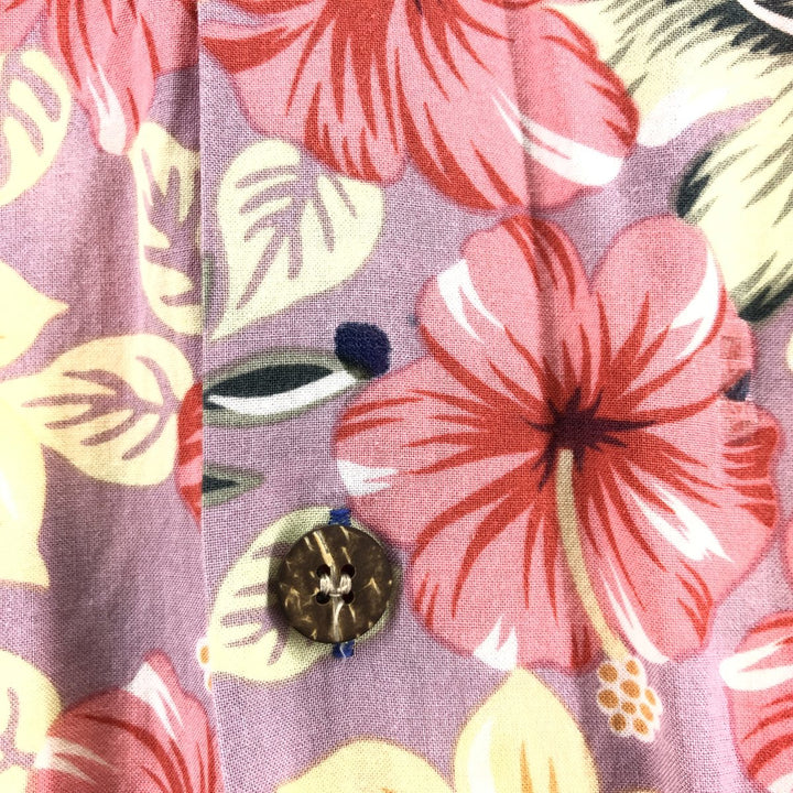 Reyn Spooner Hibiscus Pattern Open Collar Hawaiian Aloha Shirt Box Shirt Men's XXL unclear pink type Vintage Second Hand