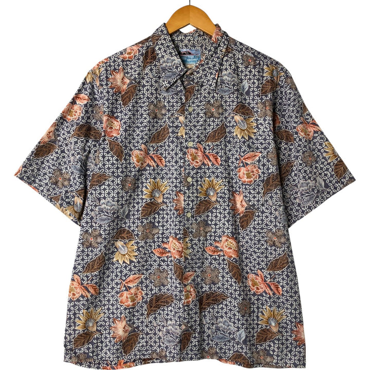 80s-90'S Reyn Spooner Diamond Head Tag Floral Hawaiian Aloha Shirt Made in Hawaii Men's L Size Vintage cotton navy blue type Vintage Second Hand