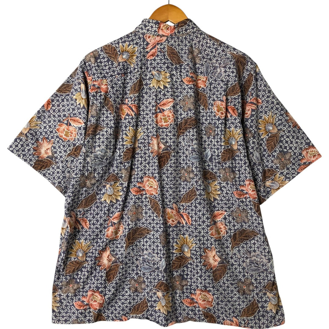 80s-90'S Reyn Spooner Diamond Head Tag Floral Hawaiian Aloha Shirt Made in Hawaii Men's L Size Vintage cotton navy blue type Vintage Second Hand