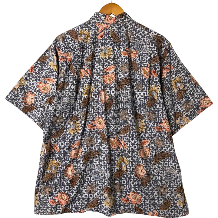 80s-90'S Reyn Spooner Diamond Head Tag Floral Hawaiian Aloha Shirt Made in Hawaii Men's L Size Vintage cotton navy blue type Vintage Second Hand