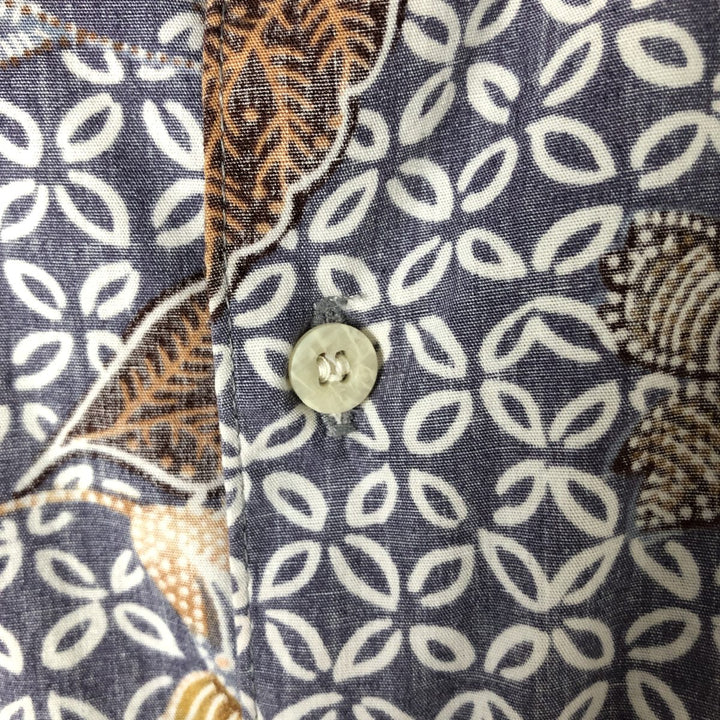 80s-90'S Reyn Spooner Diamond Head Tag Floral Hawaiian Aloha Shirt Made in Hawaii Men's L Size Vintage cotton navy blue type Vintage Second Hand