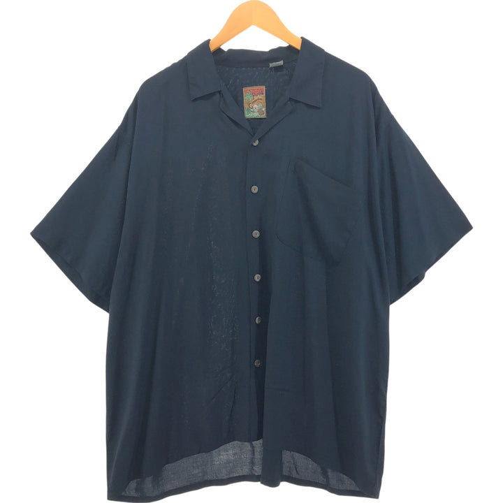 90'S PINEAPPLE CONNECTION short sleeve open collar rayon shirt box shirt men's XXL vintage Rayon black type Vintage Second Hand