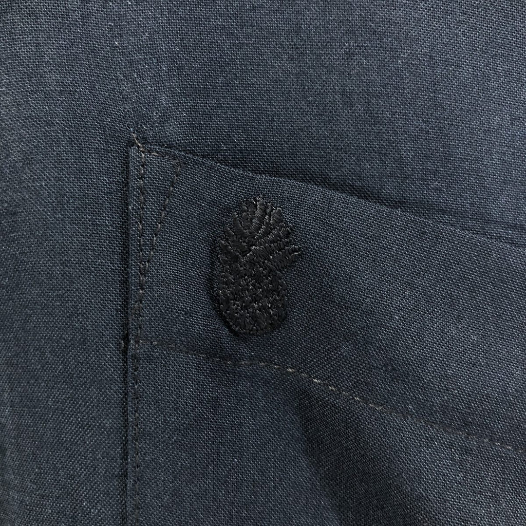 90'S PINEAPPLE CONNECTION short sleeve open collar rayon shirt box shirt men's XXL vintage Rayon black type Vintage Second Hand