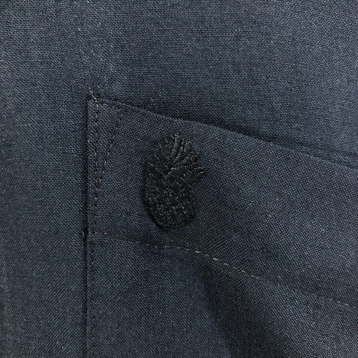 90'S PINEAPPLE CONNECTION short sleeve open collar rayon shirt box shirt men's XXL vintage Rayon black type Vintage Second Hand