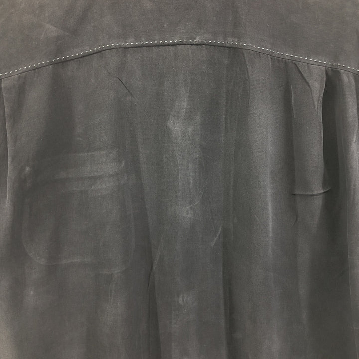 Tommy Bahama short sleeve open collar silk shirt, box shirt, men's XL size silk black type Vintage Second Hand