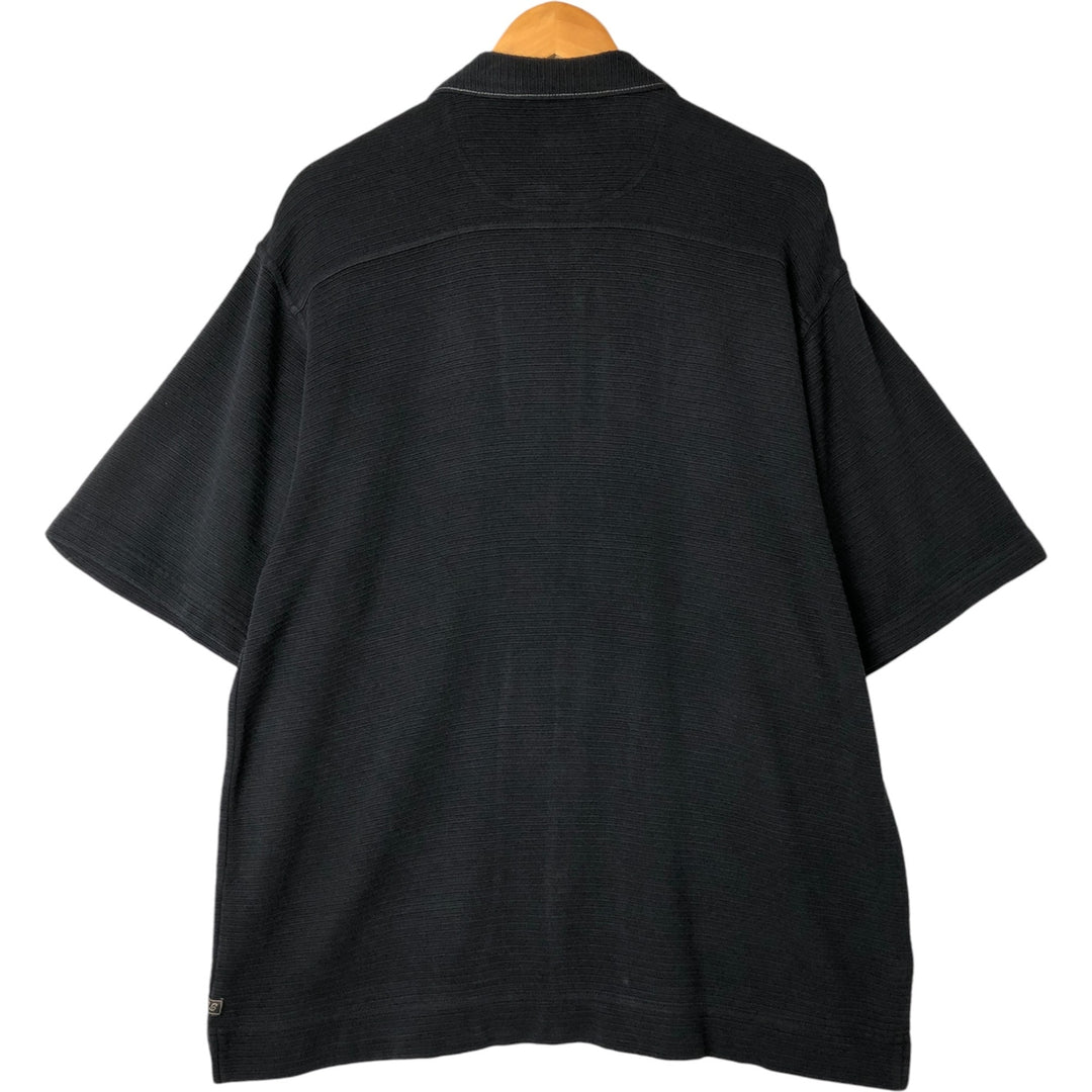 Tommy Bahama short sleeve open collar silk shirt, box shirt, men's M size silk black type Vintage Second Hand