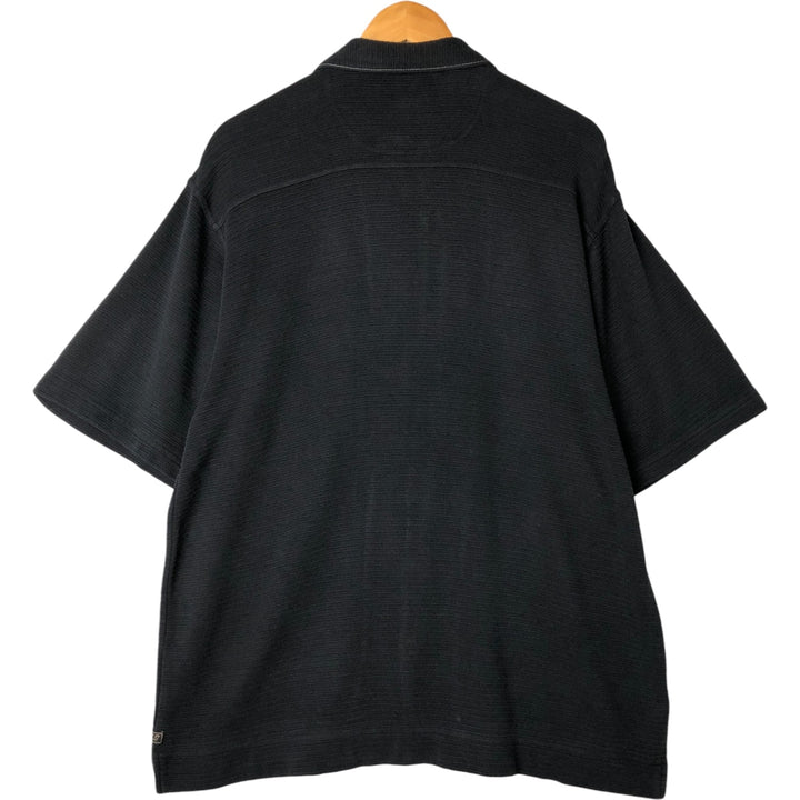 Tommy Bahama short sleeve open collar silk shirt, box shirt, men's M size silk black type Vintage Second Hand