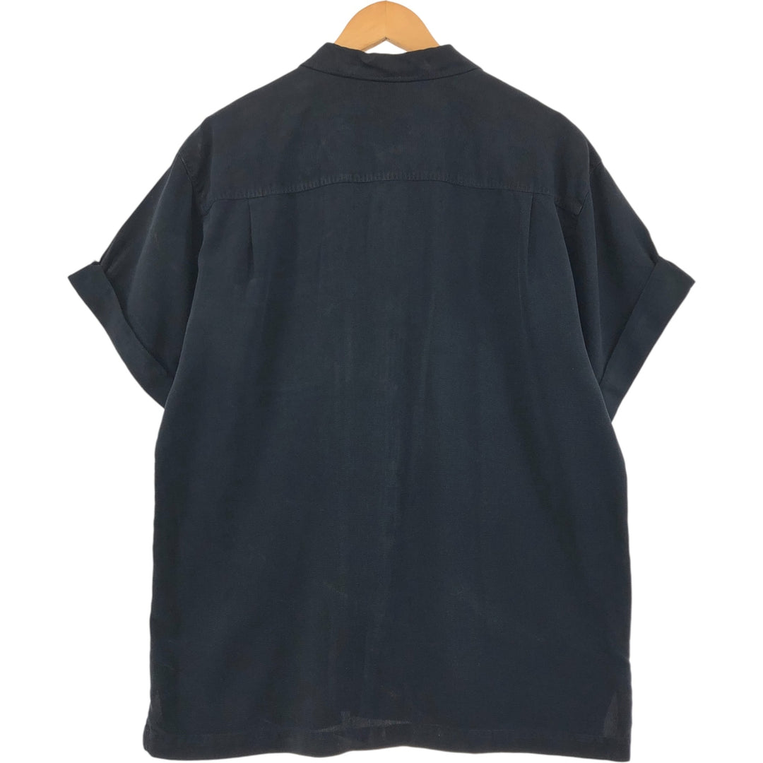 Tommy Bahama short sleeve open collar silk shirt, box shirt, men's size L silk black type Vintage Second Hand