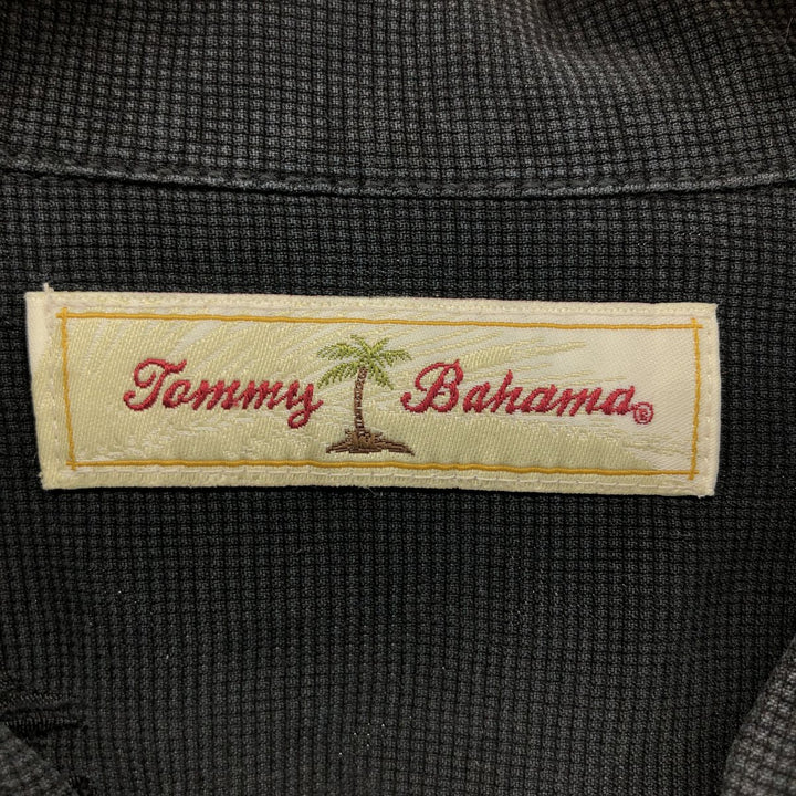 Tommy Bahama short sleeve open collar silk shirt, box shirt, men's size L silk black type Vintage Second Hand
