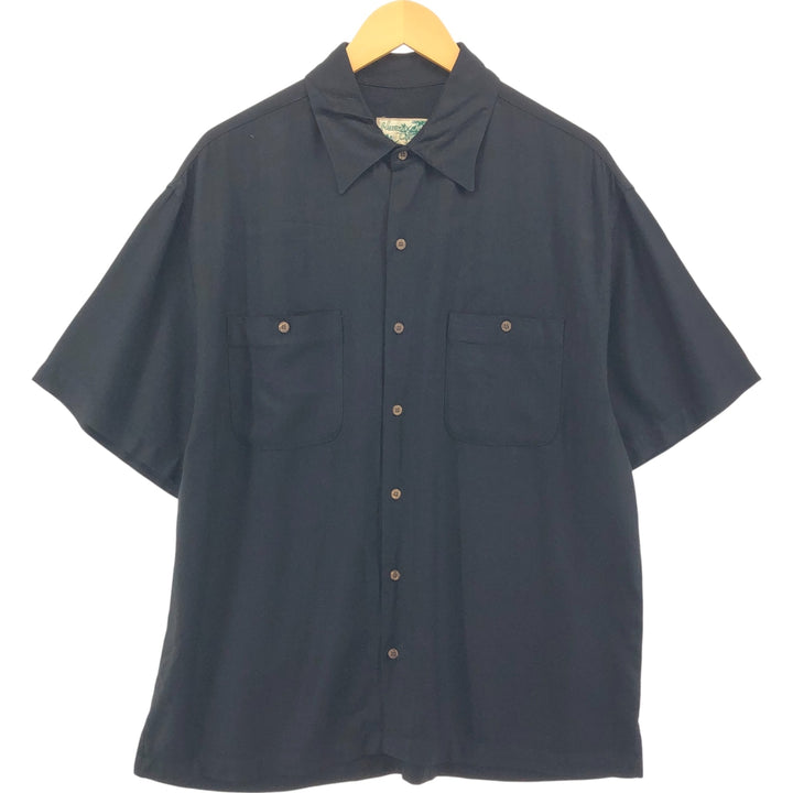 Havana Jack's Cafe HAVANA JACK'S CAFE Short Sleeve Rayon Shirt Box Shirt Men's L Size Rayon black type Vintage Second Hand