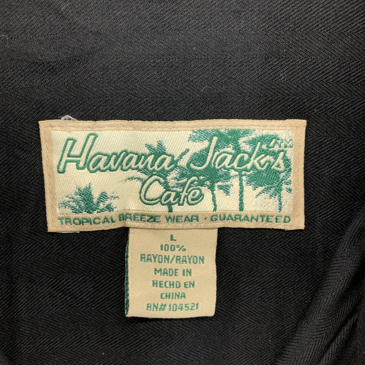 Havana Jack's Cafe HAVANA JACK'S CAFE Short Sleeve Rayon Shirt Box Shirt Men's L Size Rayon black type Vintage Second Hand