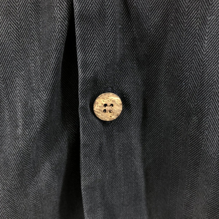 Tommy Bahama short sleeve open collar silk shirt, box shirt, men's M size silk black type Vintage Second Hand