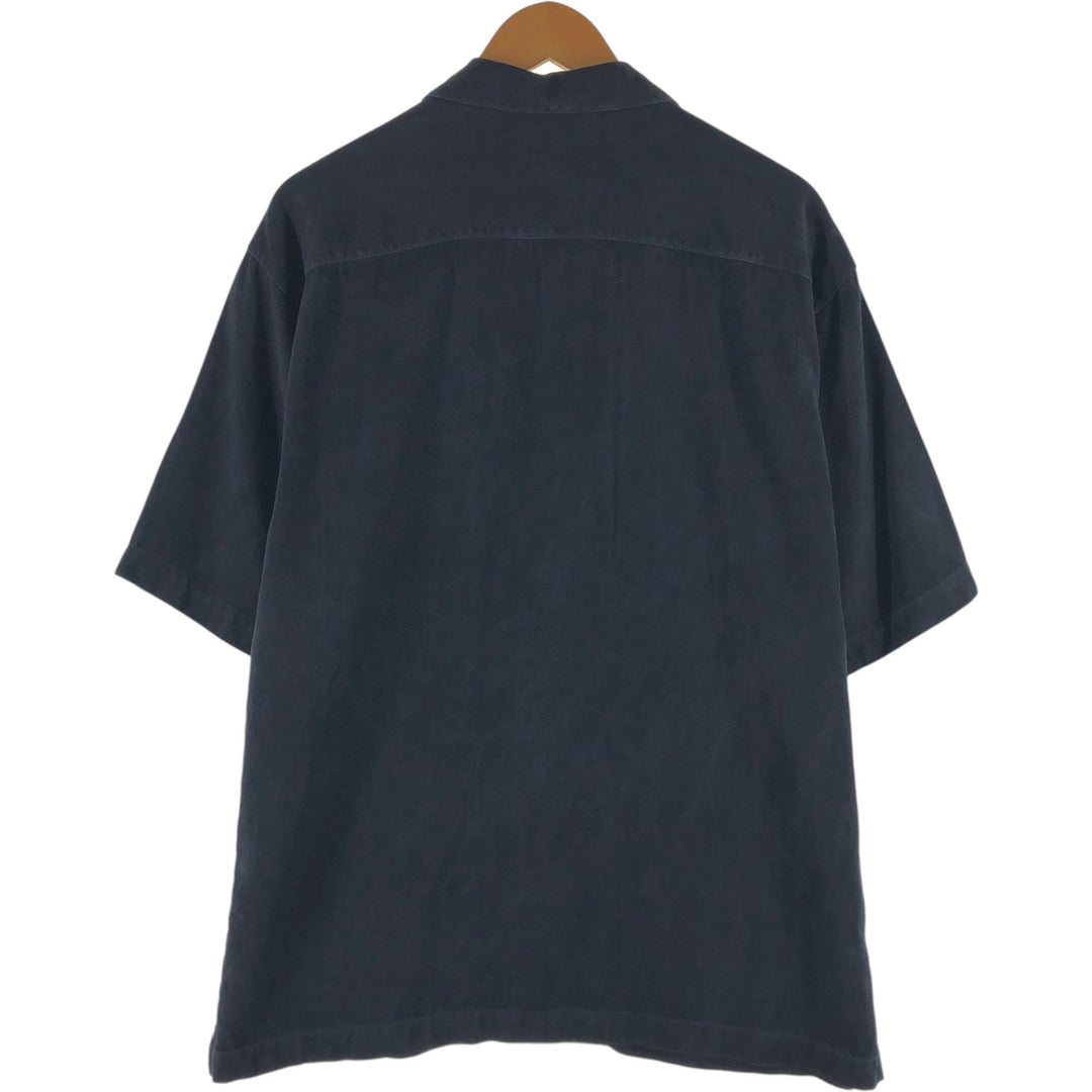Tommy Bahama short sleeve open collar shirt, box shirt, men's size L unclear black type Vintage Second Hand