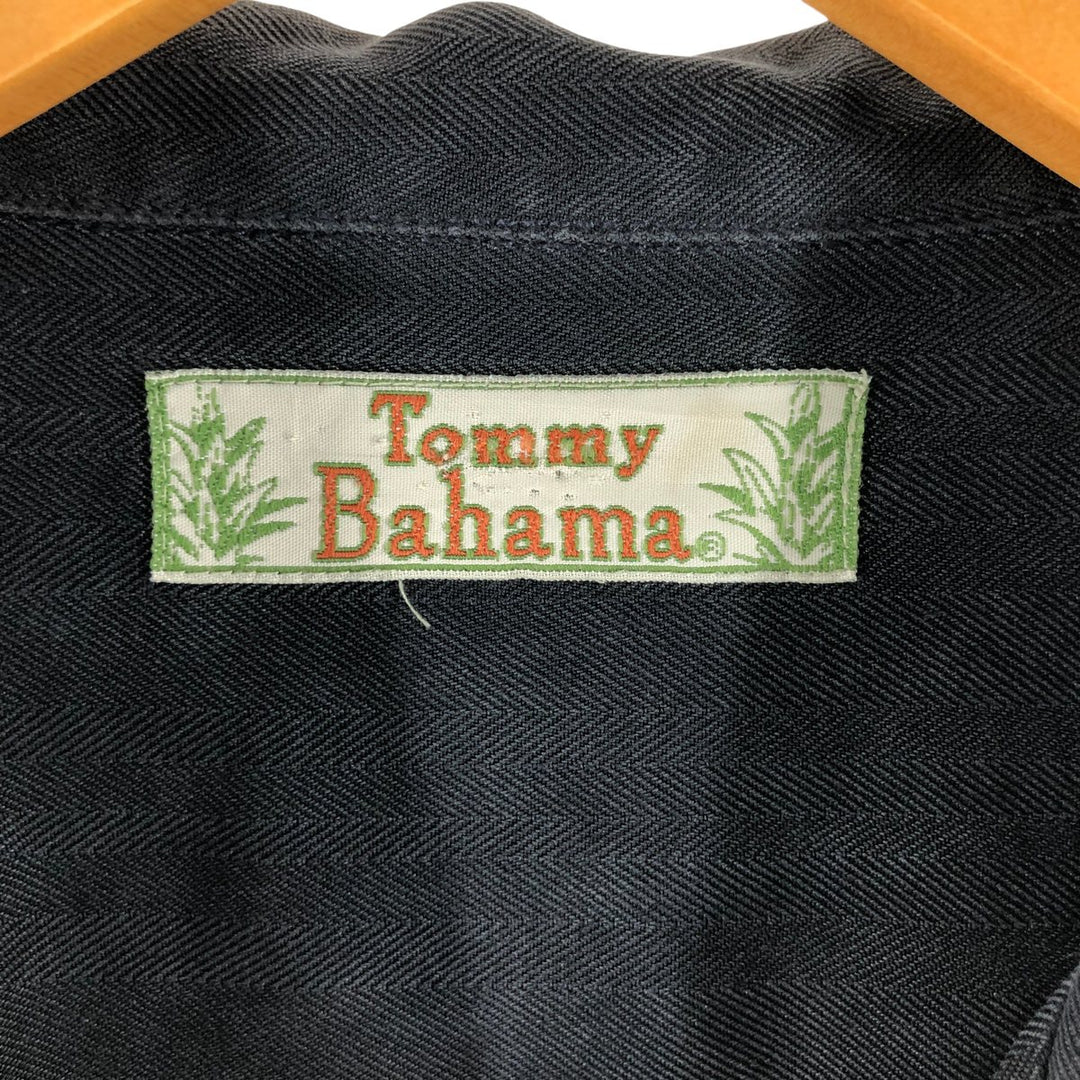Tommy Bahama short sleeve open collar shirt, box shirt, men's size L unclear black type Vintage Second Hand