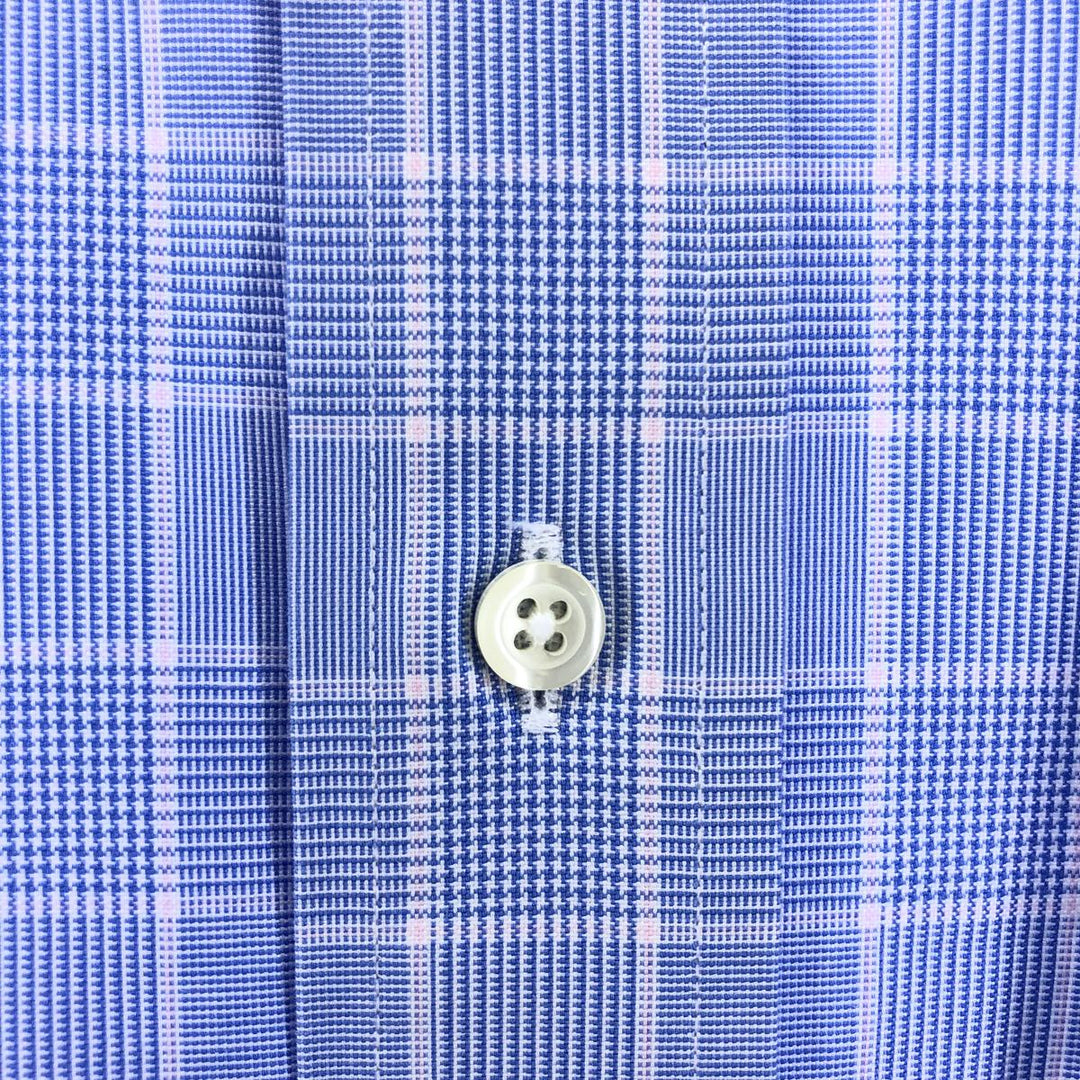 Brooks Brothers Est.1818 REGENT Long Sleeve Button-Down Check Shirt, Men's Size L Supima Cotton Blue type light blue Vintage Second Hand