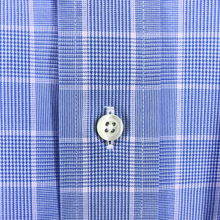 Brooks Brothers Est.1818 REGENT Long Sleeve Button-Down Check Shirt, Men's Size L Supima Cotton Blue type light blue Vintage Second Hand