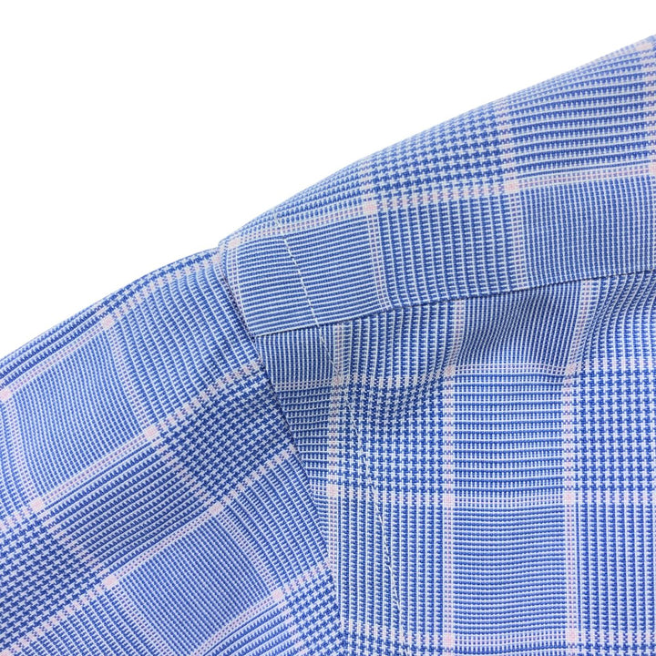 Brooks Brothers Est.1818 REGENT Long Sleeve Button-Down Check Shirt, Men's Size L Supima Cotton Blue type light blue Vintage Second Hand
