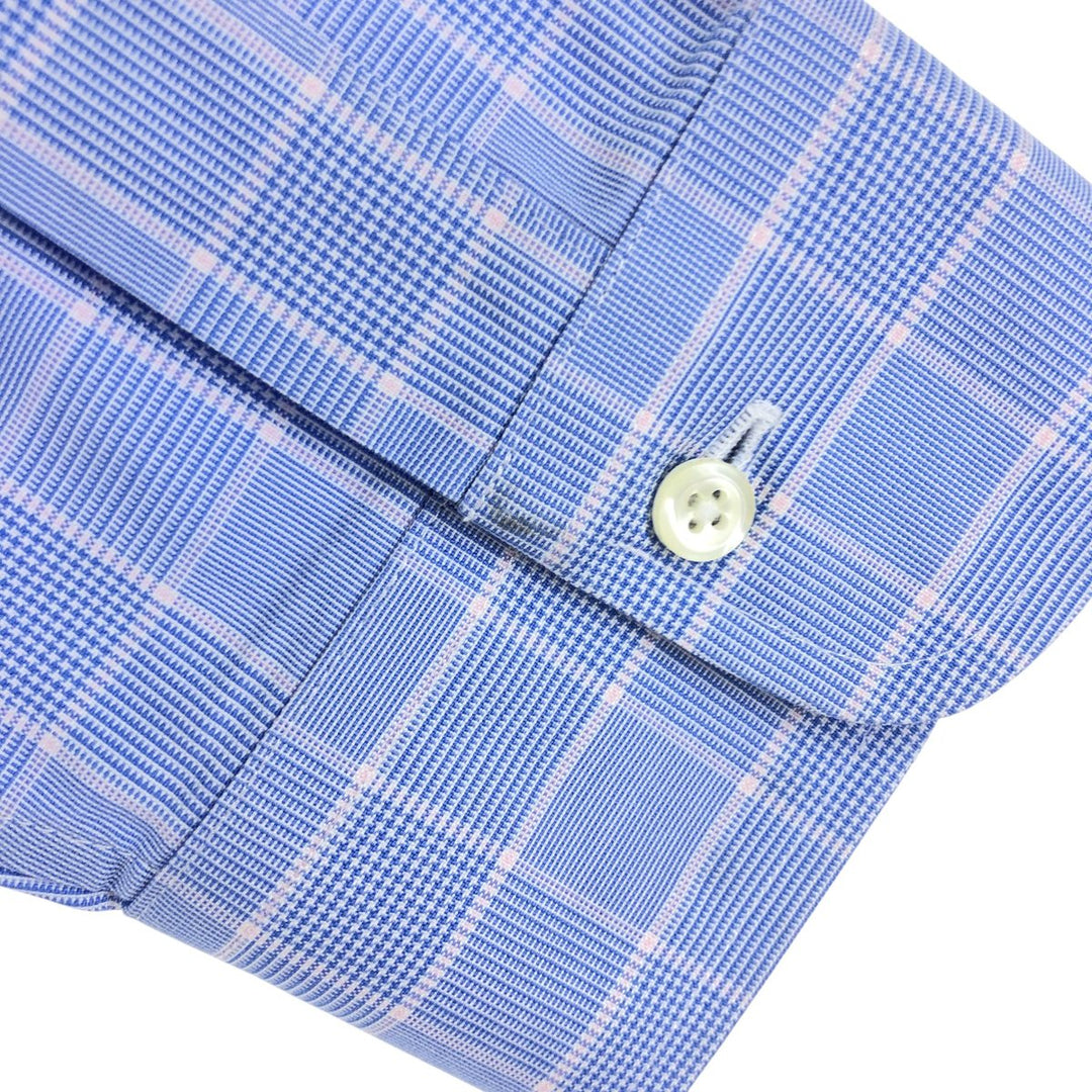 Brooks Brothers Est.1818 REGENT Long Sleeve Button-Down Check Shirt, Men's Size L Supima Cotton Blue type light blue Vintage Second Hand