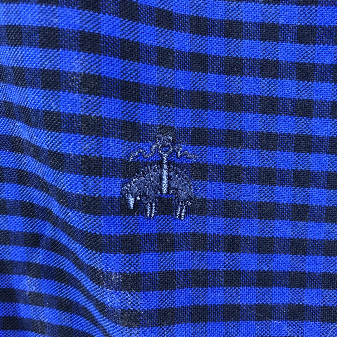Brooks Brothers Madison long sleeve button-down check shirt, men's size L cotton blue type Vintage Second Hand