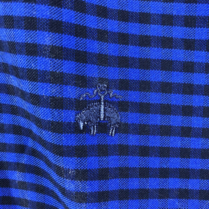 Brooks Brothers Madison long sleeve button-down check shirt, men's size L cotton blue type Vintage Second Hand