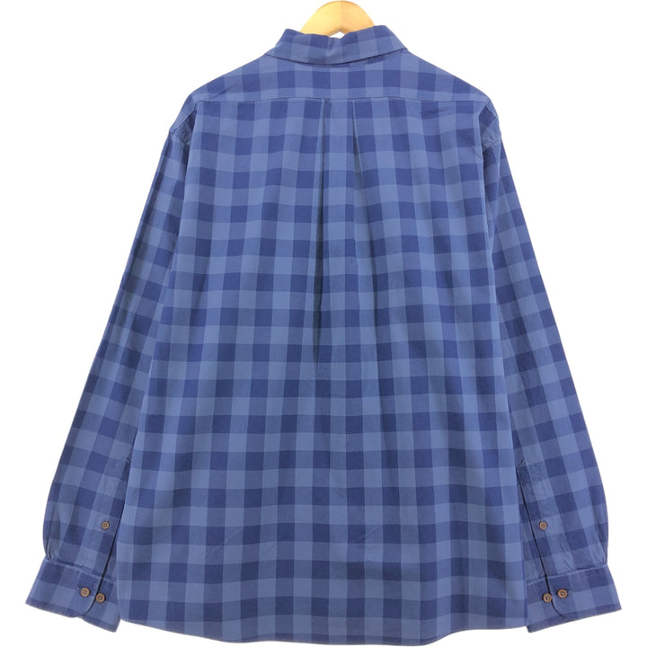Brooks Brothers 1818 REGENT FIT Long Sleeve Button-Down Check Shirt Men's XL cotton navy blue type Vintage Second Hand