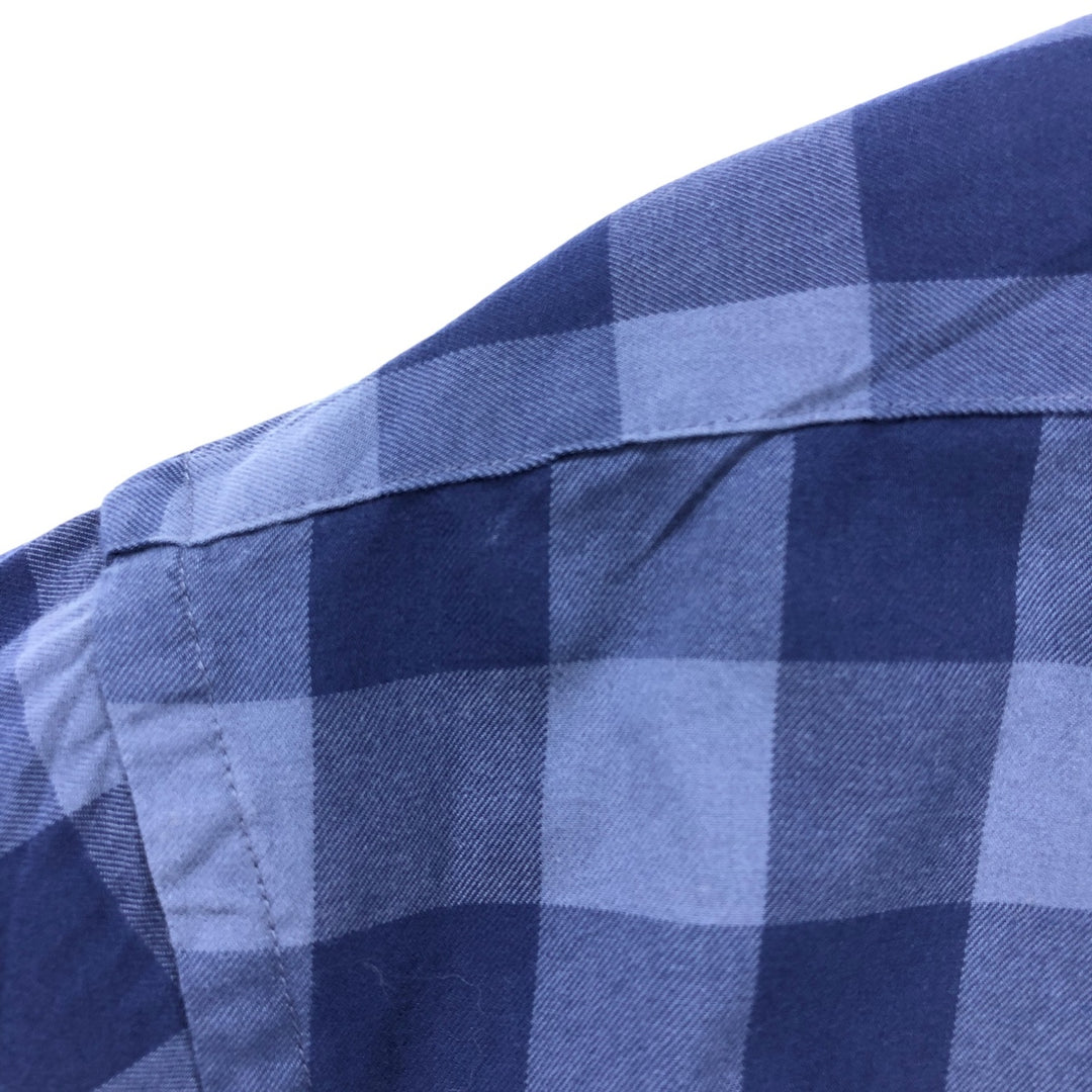 Brooks Brothers 1818 REGENT FIT Long Sleeve Button-Down Check Shirt Men's XL cotton navy blue type Vintage Second Hand