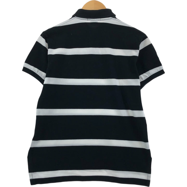 Ralph Lauren POLO by Ralph Lauren CUSTOM FIT short sleeve striped polo shirt men's size M cotton black type Vintage Second Hand