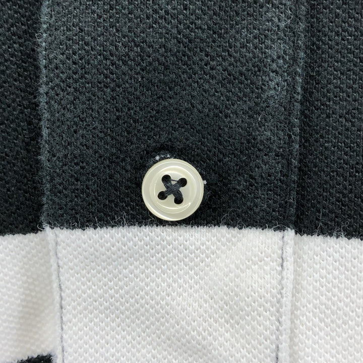 Ralph Lauren POLO by Ralph Lauren CUSTOM FIT short sleeve striped polo shirt men's size M cotton black type Vintage Second Hand