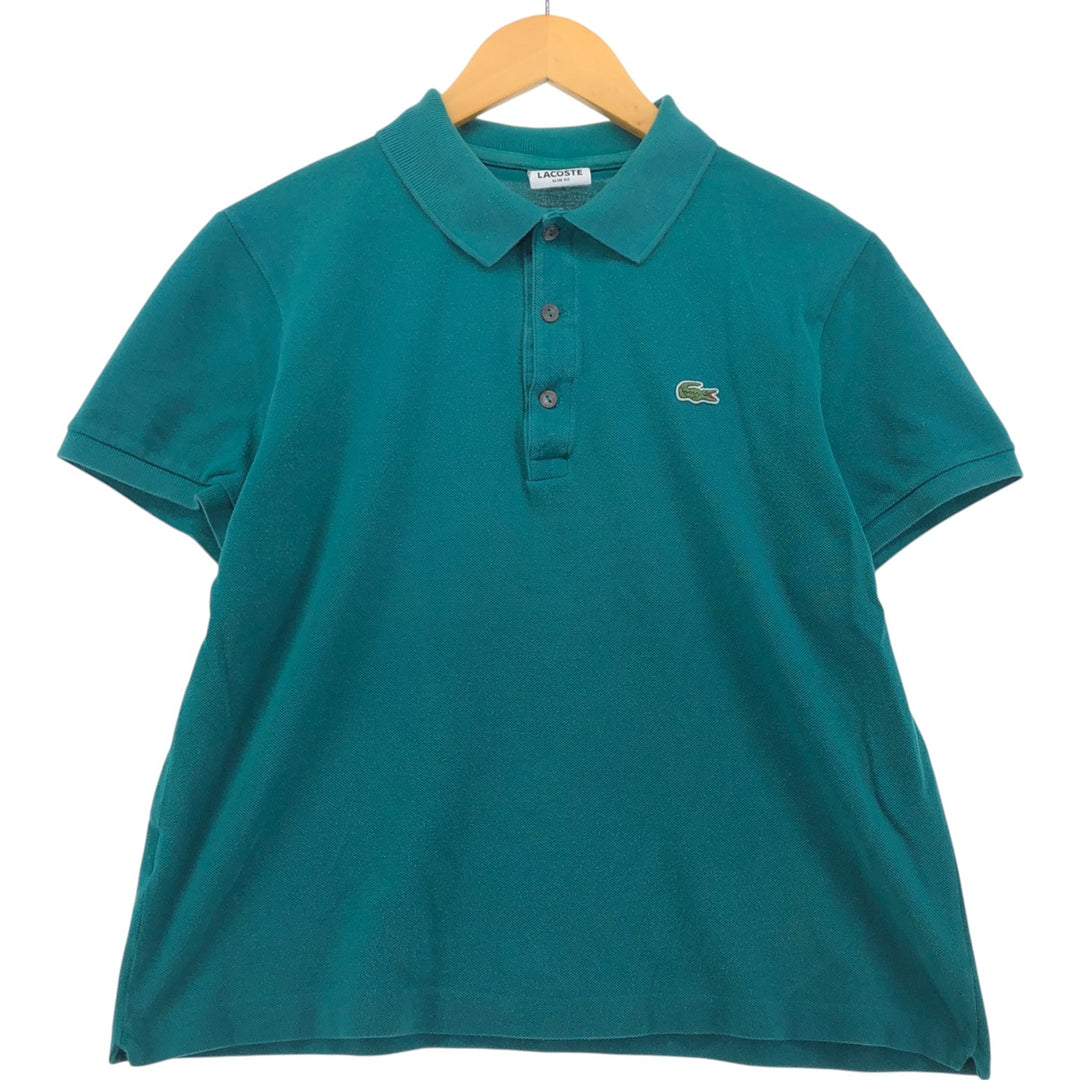 Lacoste LACOSTE SLIM FIT short sleeve polo shirt 5 men's L equivalent cotton green type Vintage Second Hand