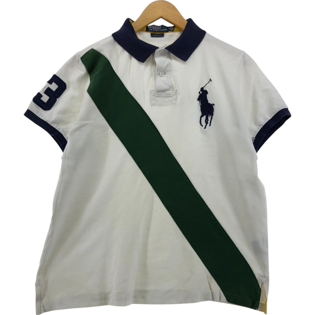 Ralph Lauren POLO by Ralph Lauren CUSTOM FIT Big Pony Short Sleeve Polo Shirt Men's L size cotton white type Vintage Second Hand