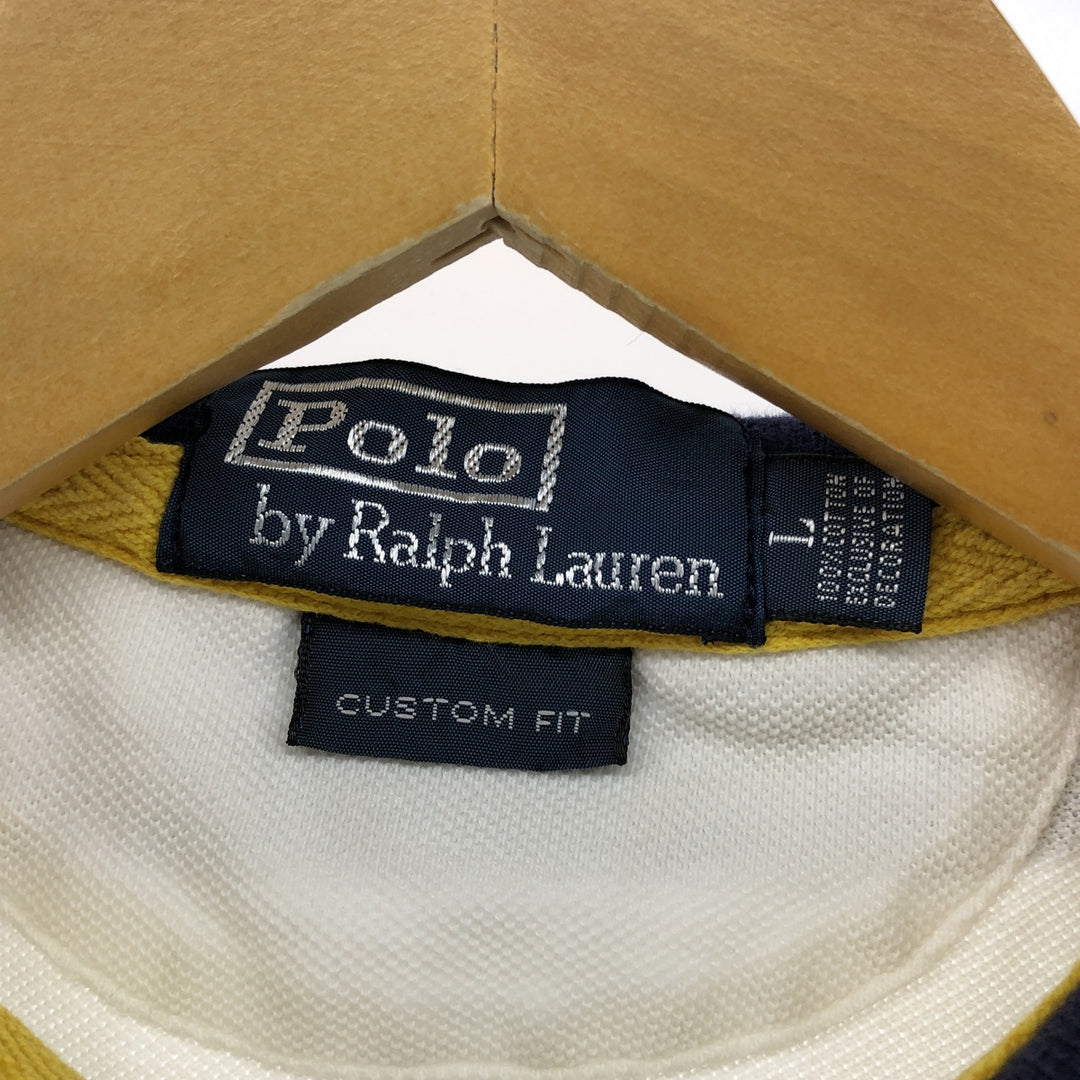 Ralph Lauren POLO by Ralph Lauren CUSTOM FIT Big Pony Short Sleeve Polo Shirt Men's L size cotton white type Vintage Second Hand