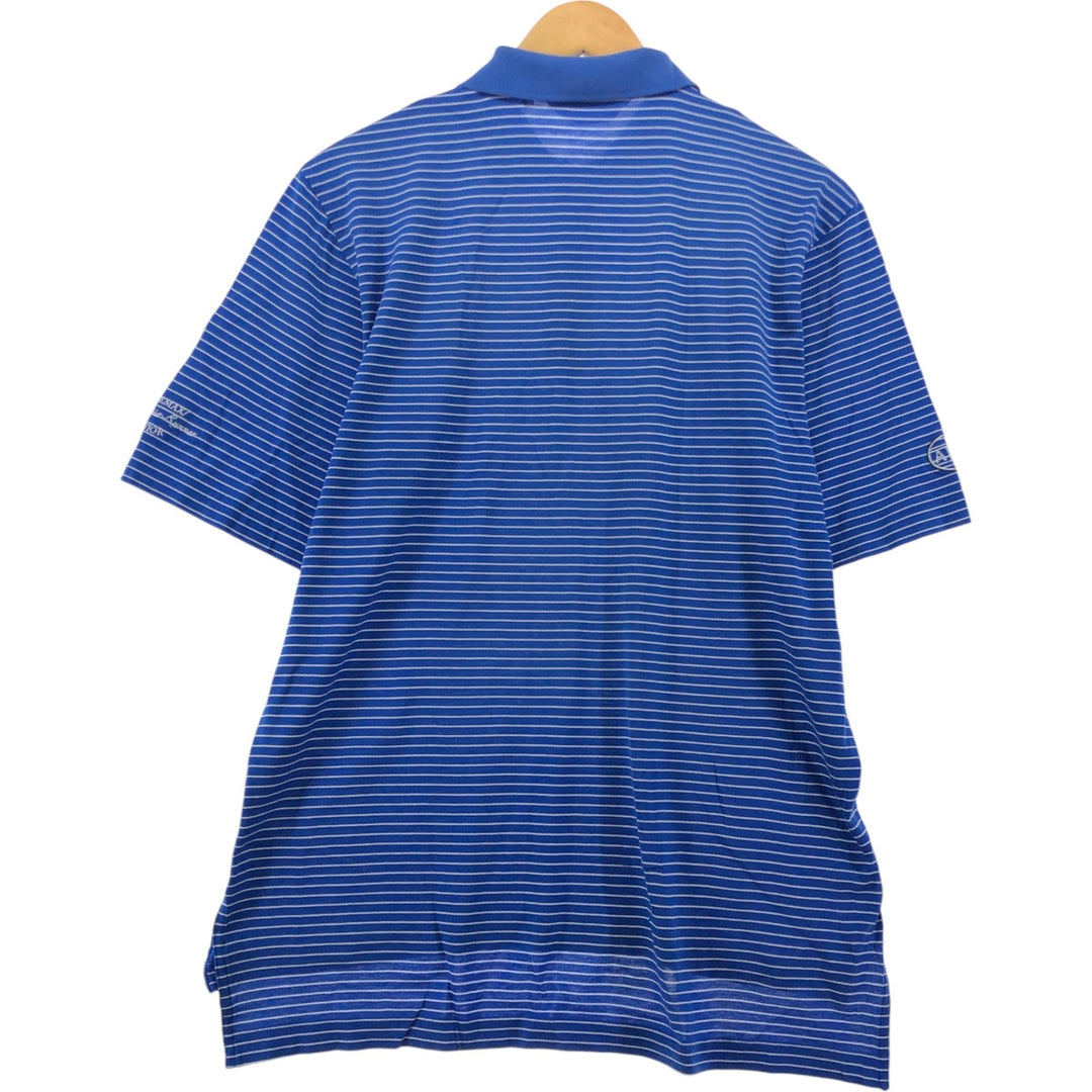 Ralph Lauren POLO GOLF Polo Golf short sleeve striped polo shirt men's size M Pima Cotton blue type Vintage Second Hand